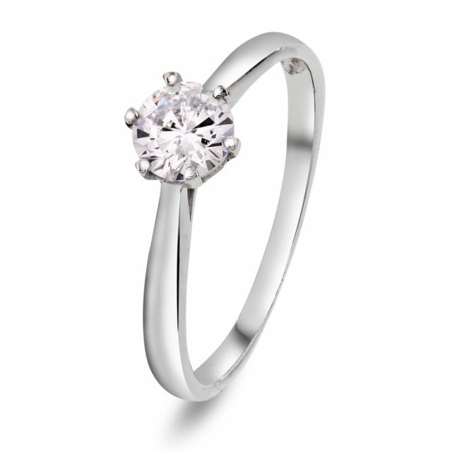 Ring i sølv med zirkonia