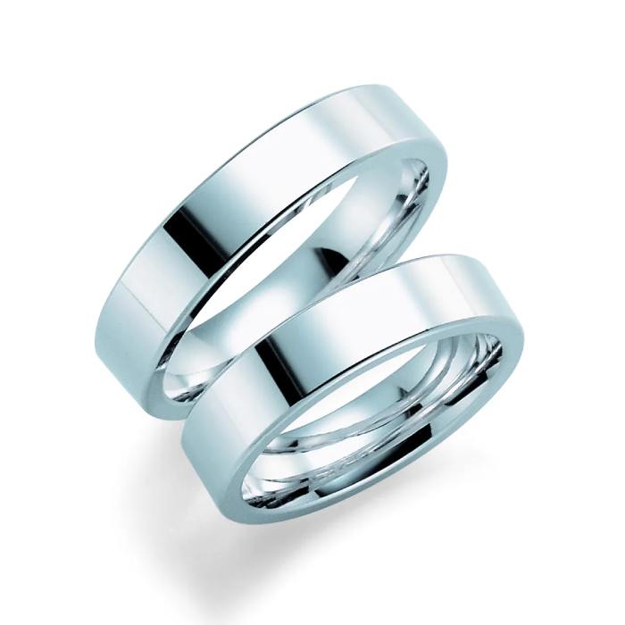 Giftering i hvitt gull, 5 mm