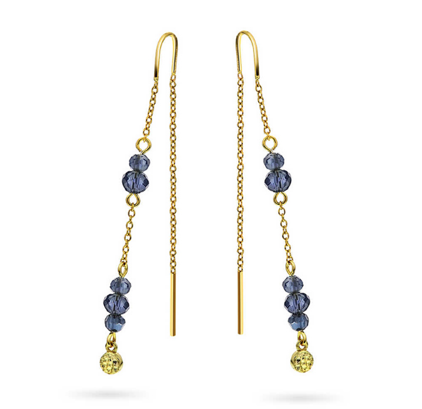 Fairy øredobber i forgylt sølv, Dyp Blå