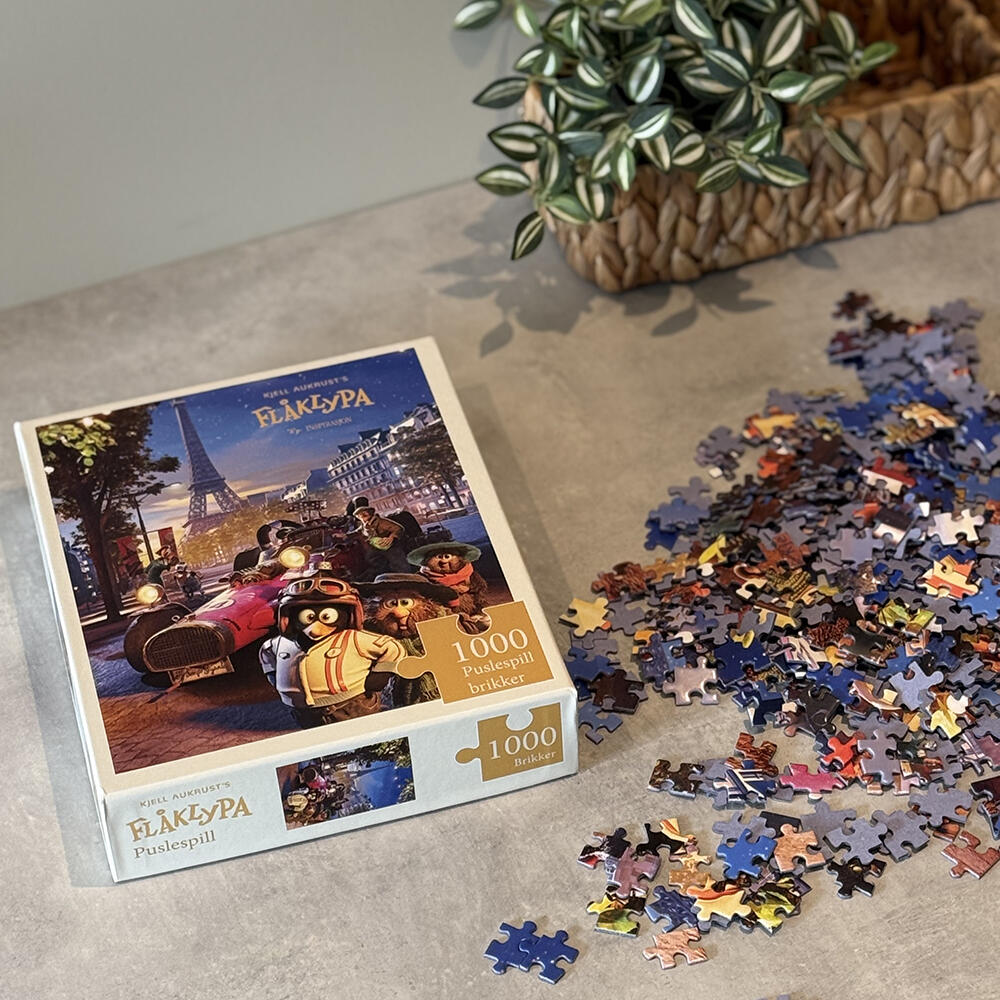 Flåklypa Puslespill 1000 brikker, Fra Paris til Pyramidene