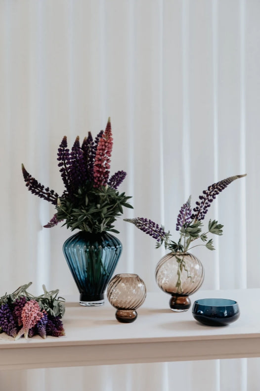 Meadow Swirl Vase Small, Topaz