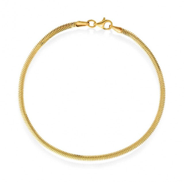 Slange armbånd i gull, 3 mm