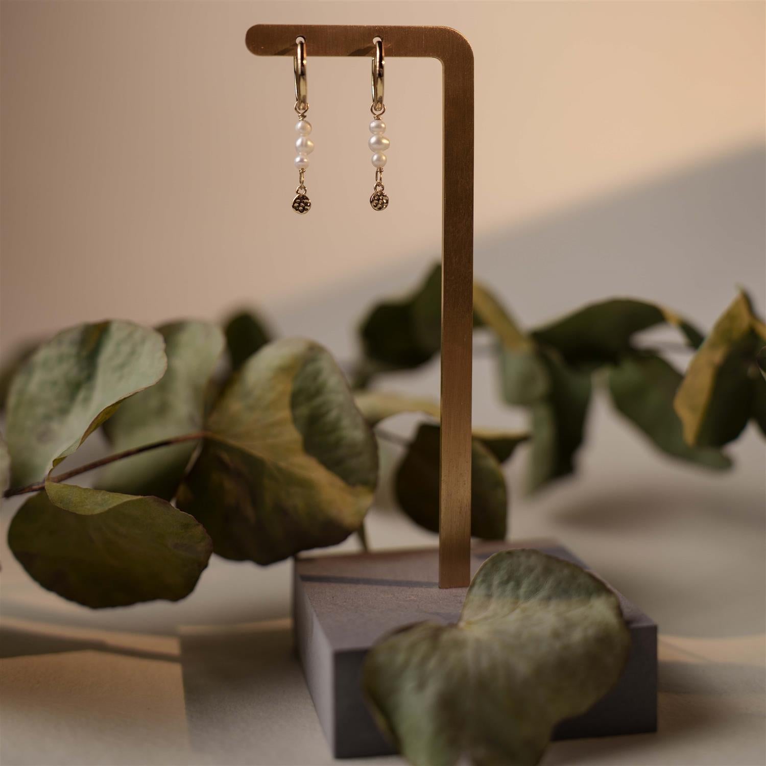 Fairy øreringer i sølv med perler