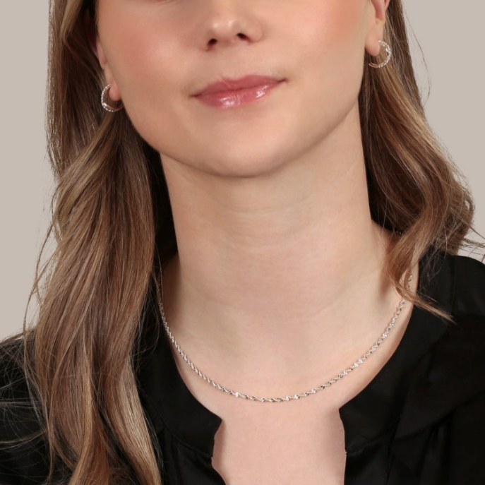 LISBON FORSØLVET HALSKJEDE