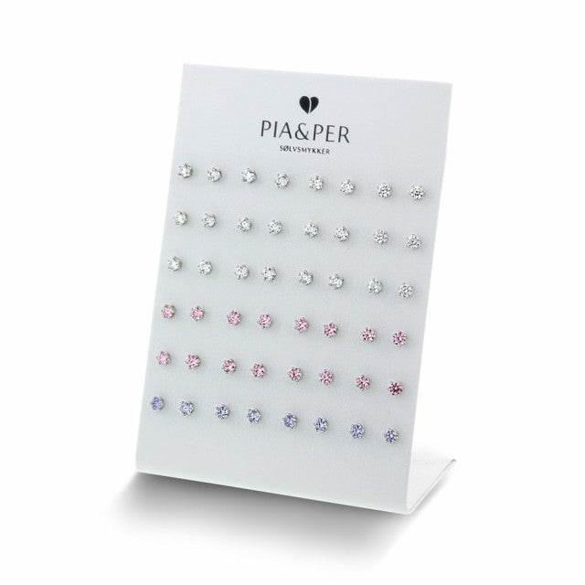 Øredobber i sølv med lilla zirkonia