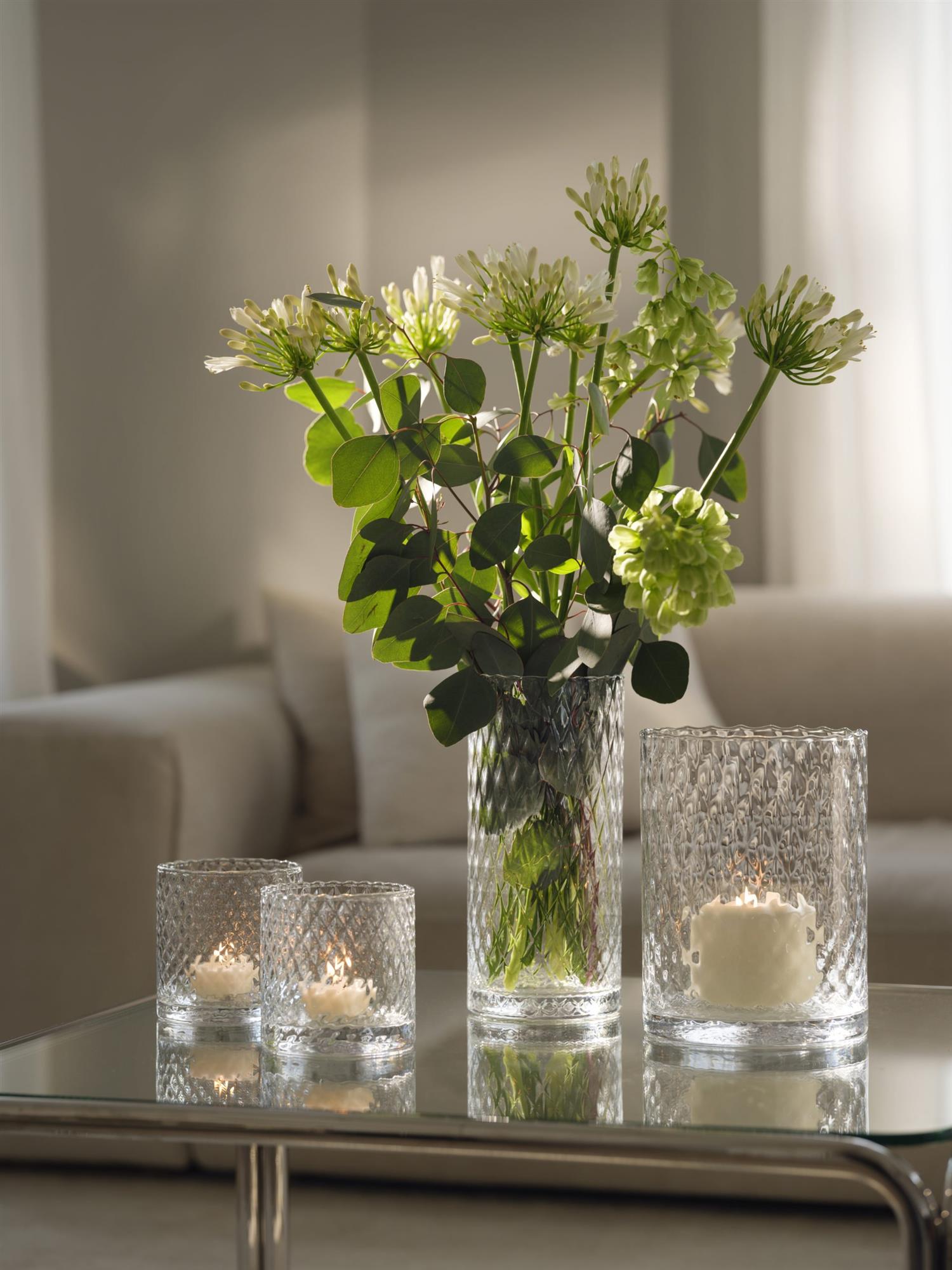 Harlekin Lykt/Vase 24cm, Klar