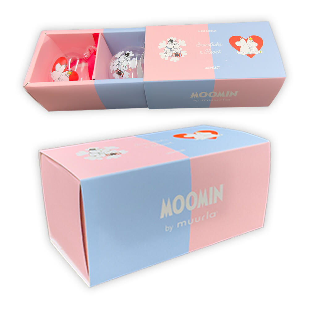 Mummi julekuler 2 stk, Hjerte og snøfnugg