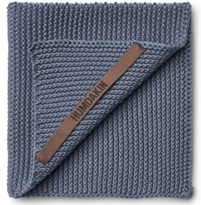 STRIKKET KJØKKENKLUT, BLUE STONE