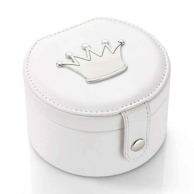 Smykkeskrin i kunstig skinn, hvit