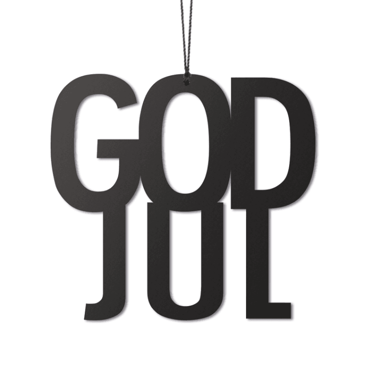 Oppheng God Jul svart, 2 stk