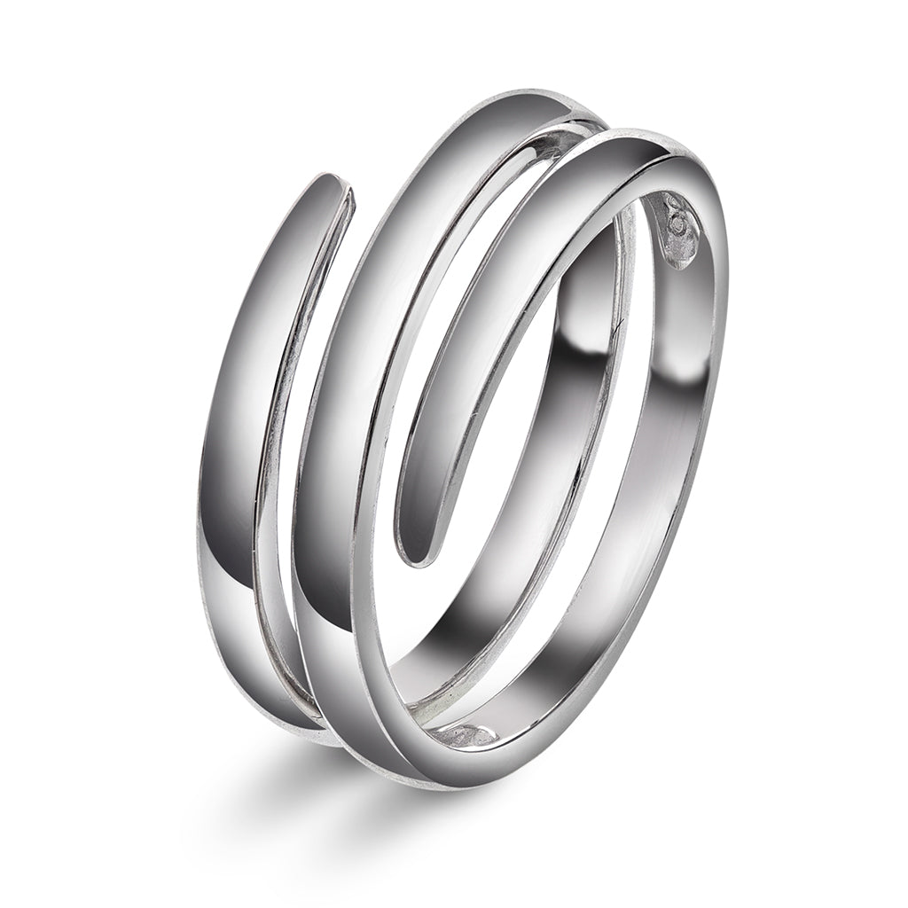 Spiral Elegance Ring i sølv med zirkonia