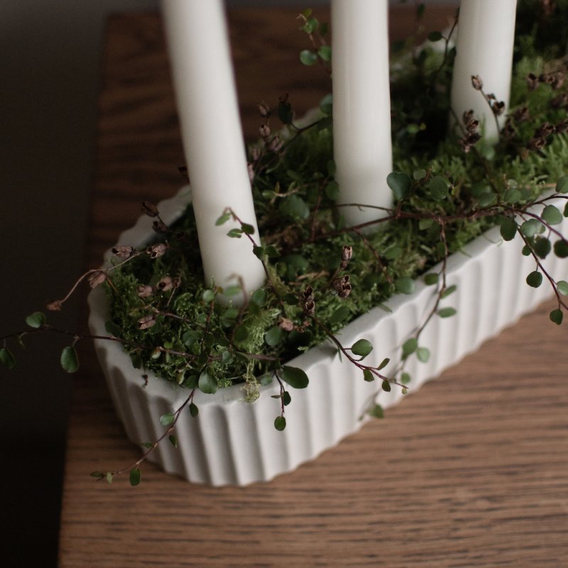 Stripe Candle Holder 30cm, Sandy Mole