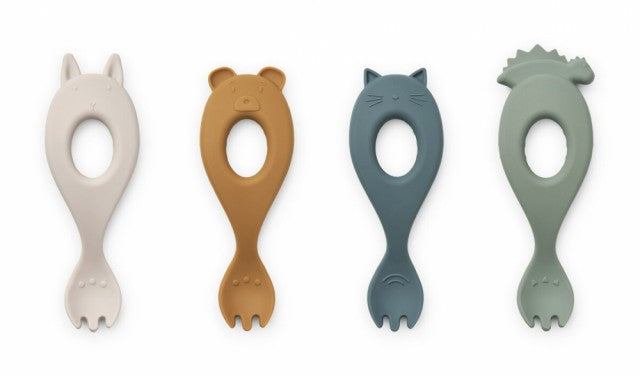 Liva Spisegafler 4 stk, Faune Green Multi Mix