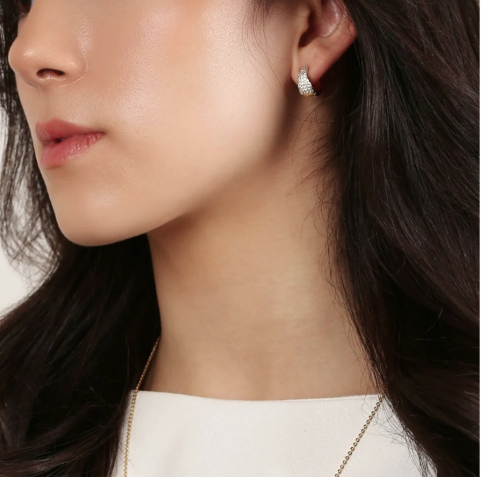 BROOKLYN FORGYLT ØRERINGER MED ZIRKONIA