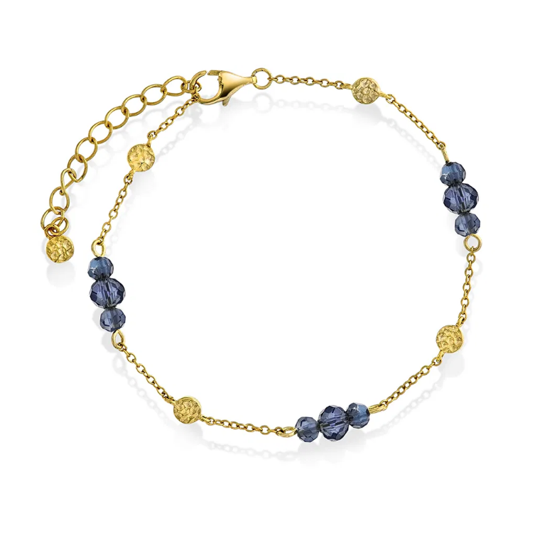 Fairy armbånd i forgylt sølv, Dyp Blå