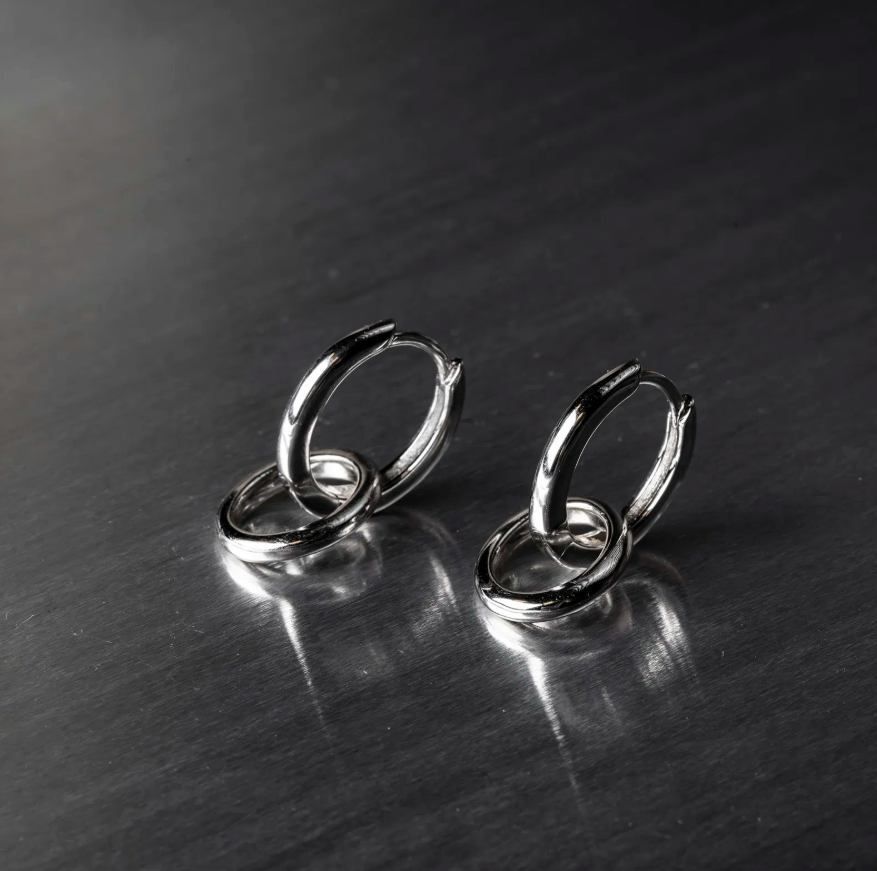 Hin dobbel hoop øreringer i sølv
