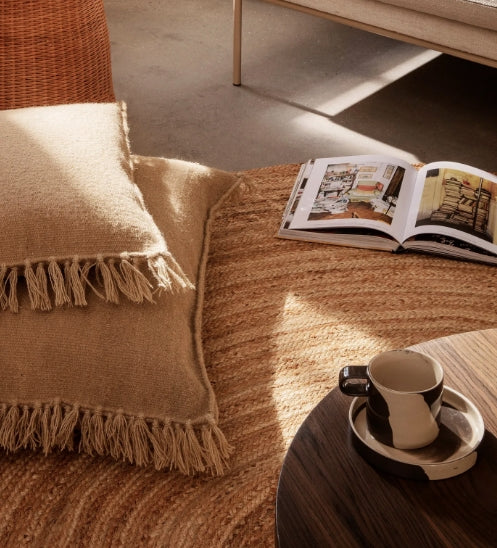 Inlay kopp med fat, Sand/Brown