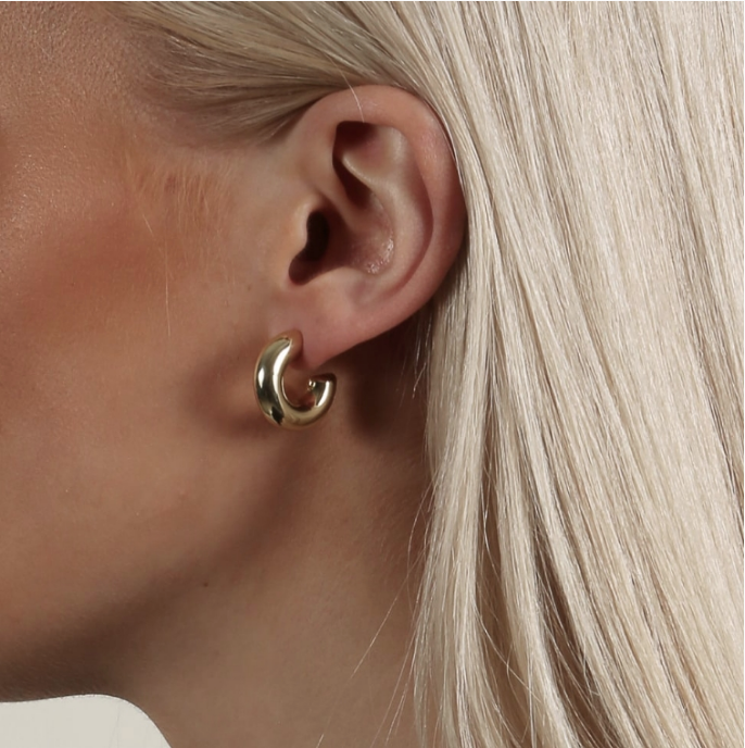 SEVILLA BIG FORGYLT ØRERINGER, 12MM