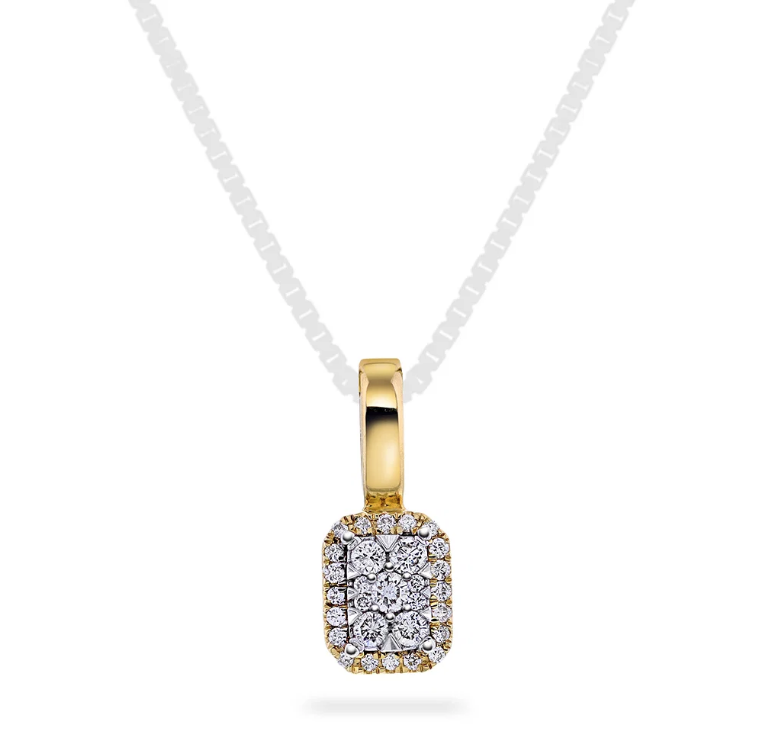 Smykke i gull med diamanter 0,15ct WP