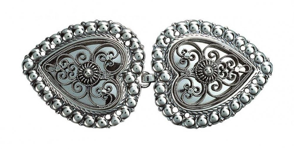 Fjordsylv Spenne til fløyelsesbelte med hull, oksidert