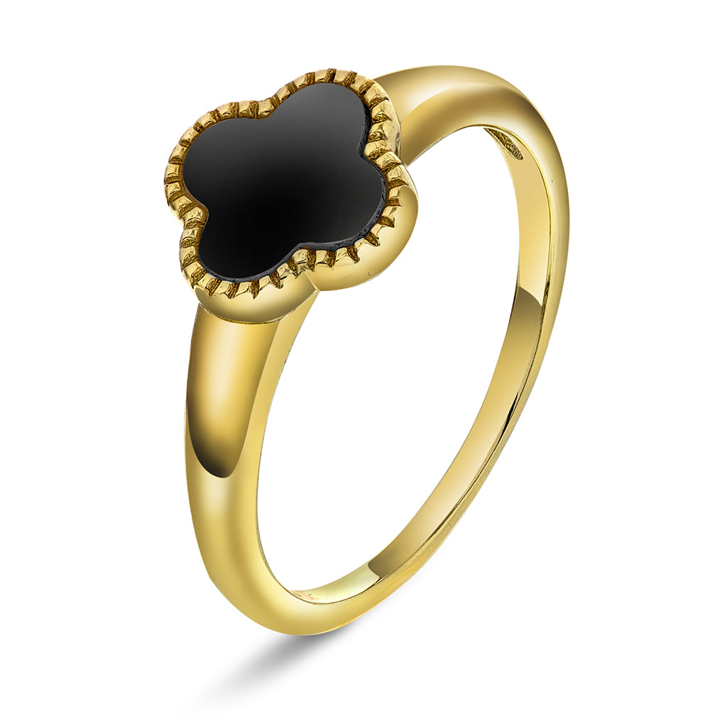 Ring i forgylt sølv, Svart kløver