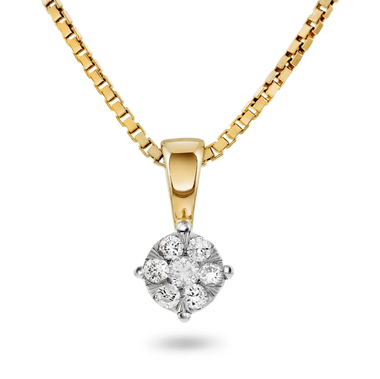 Smykke i gull med diamanter 0,12ct WP