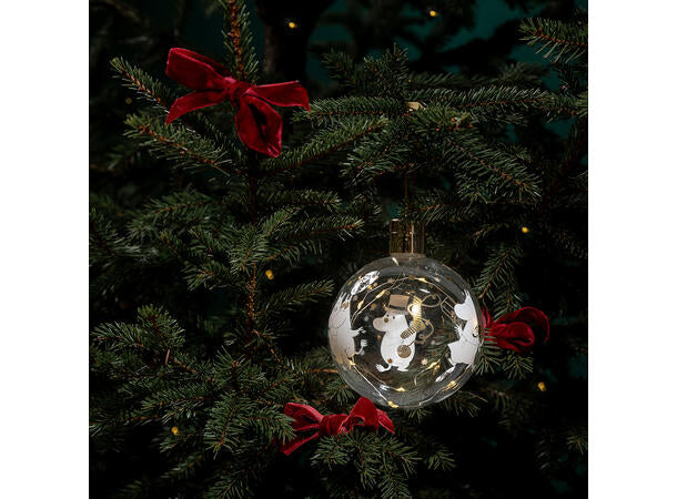 Mummi dekorasjonskule m/ledlys, Sparkling stars