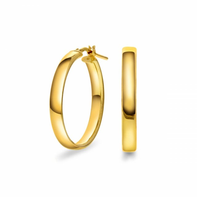 Øreringer i forgylt sølv, 25 mm