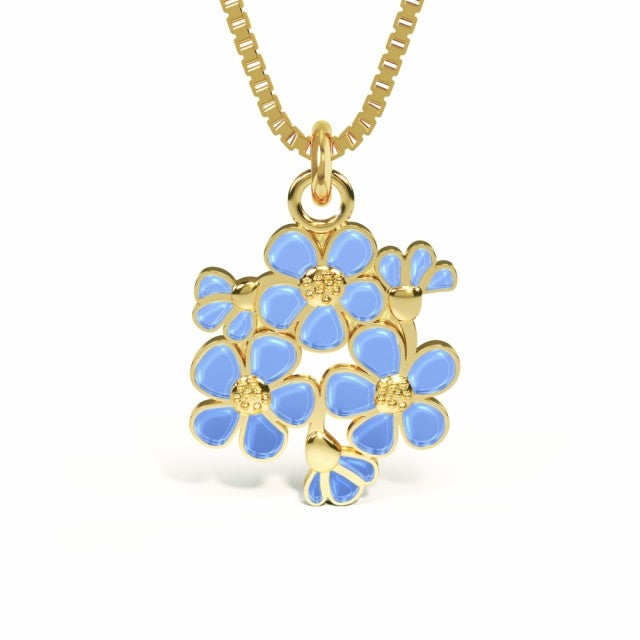 LIV Smykke i forgylt sølv, Blå Forglem-meg-ei