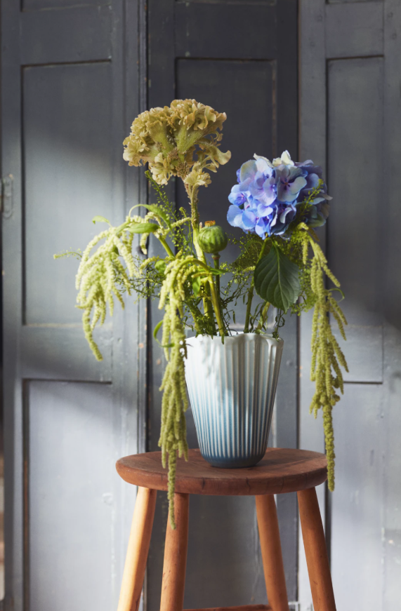 Kähler Hammershøi Unfold Vase Blå, H20,5