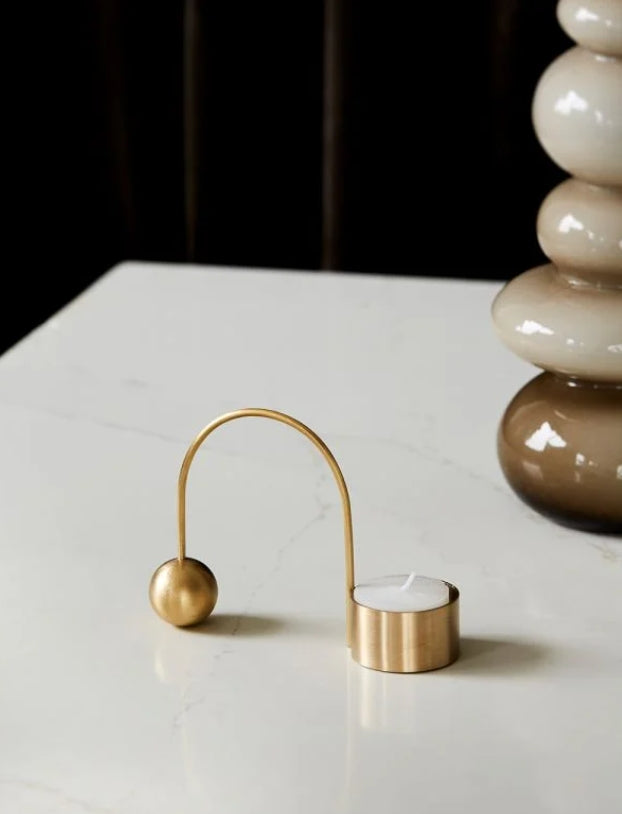 Balance Tealight Holder, Brass