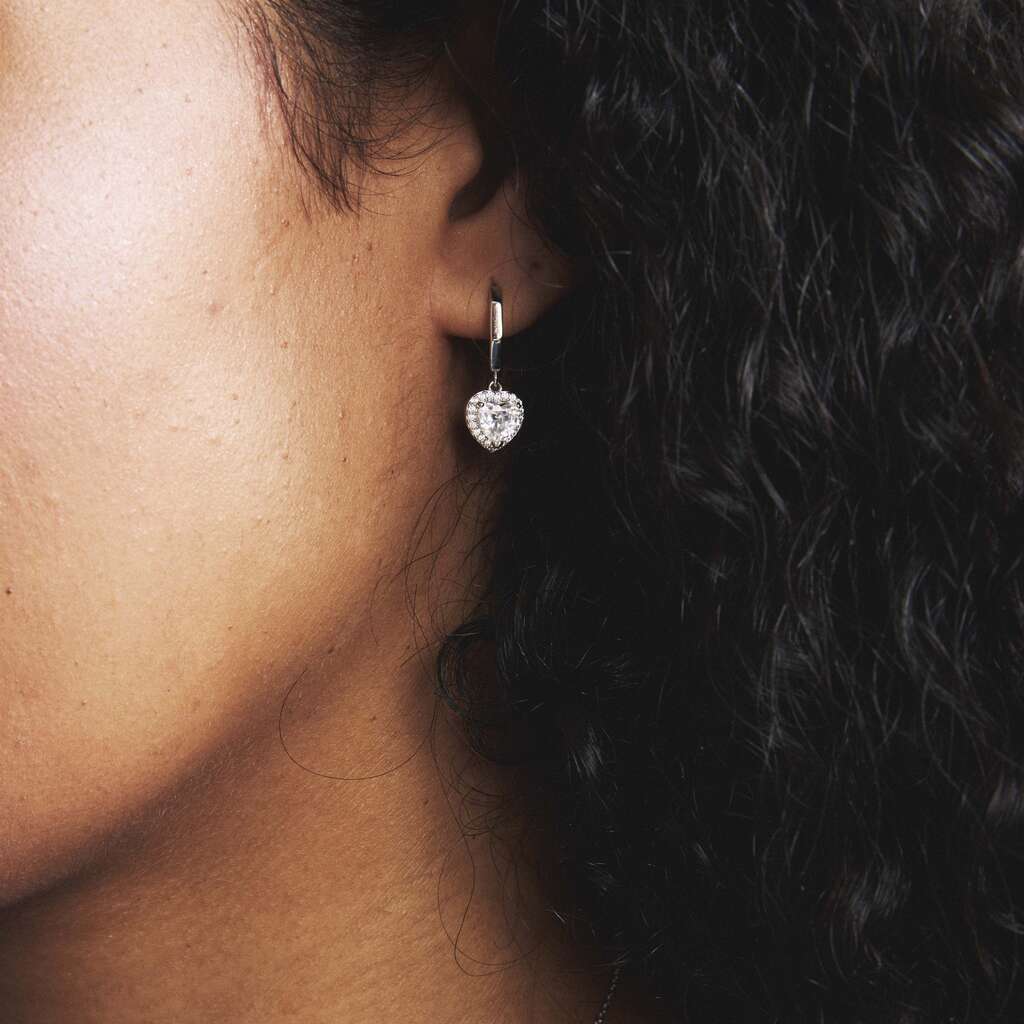 Nea øreringer sølv med blank zirkonia