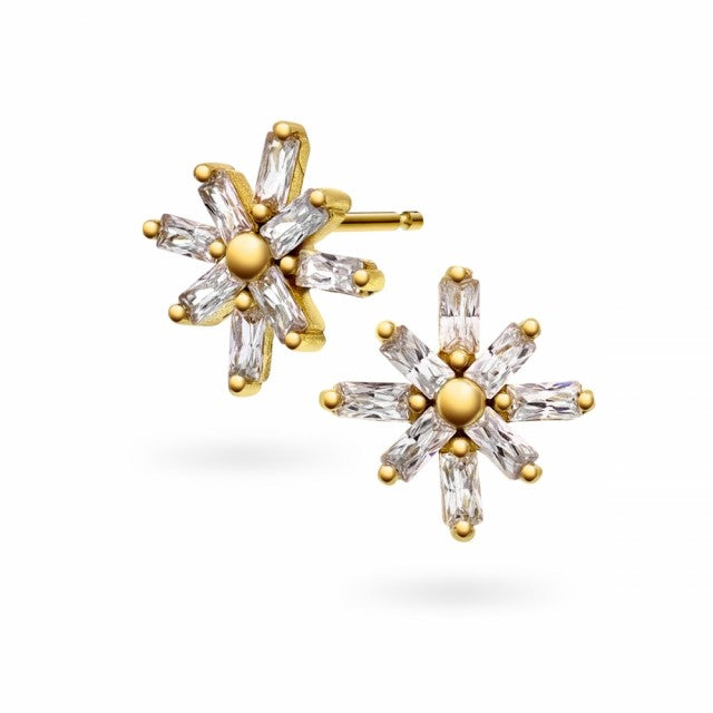 Øredobber i forgylt sølv med zirkonia