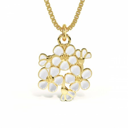 LIV Smykke i forgylt sølv, Hvit Forglem-meg-ei