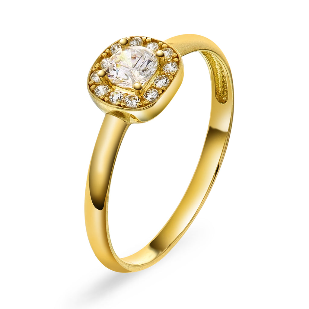 Ring i gull med zirkonia