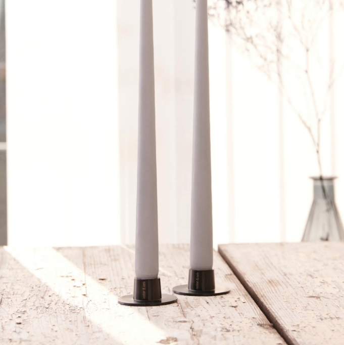 Lysestake børstet sort medium, 2 stk