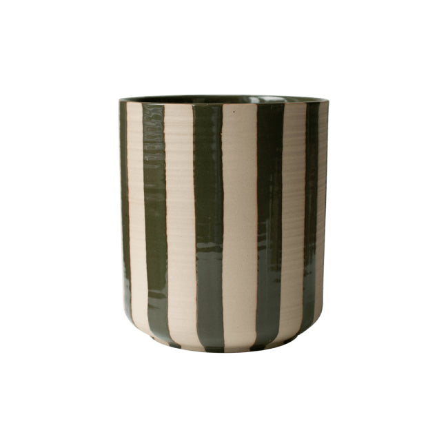 Line Potte 14x16 cm, Stripe Green