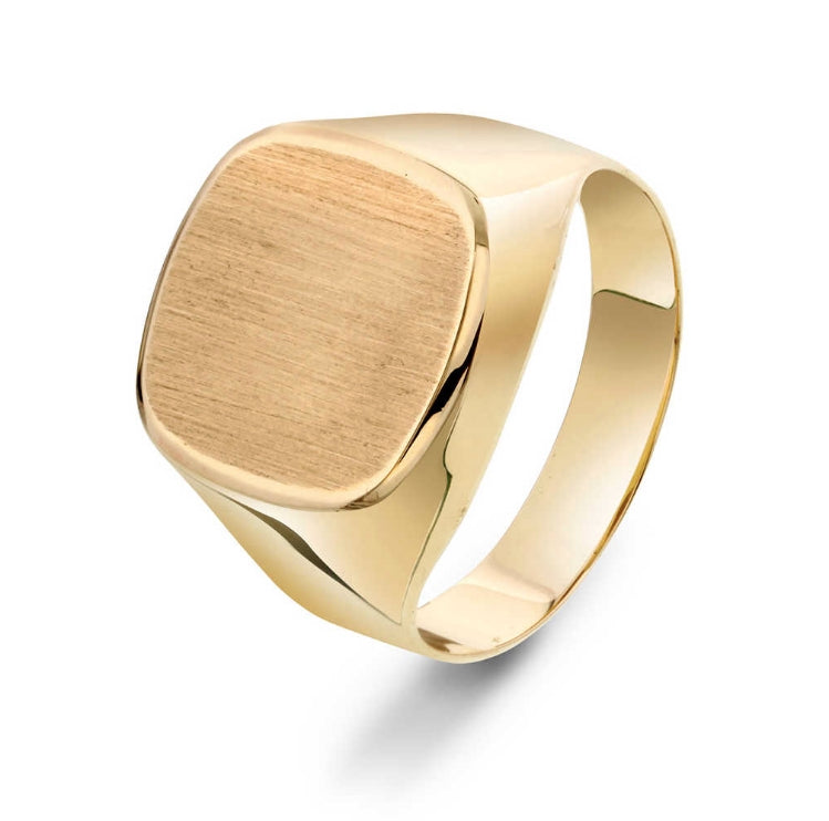 Ring i gull med blank/børstet overflate