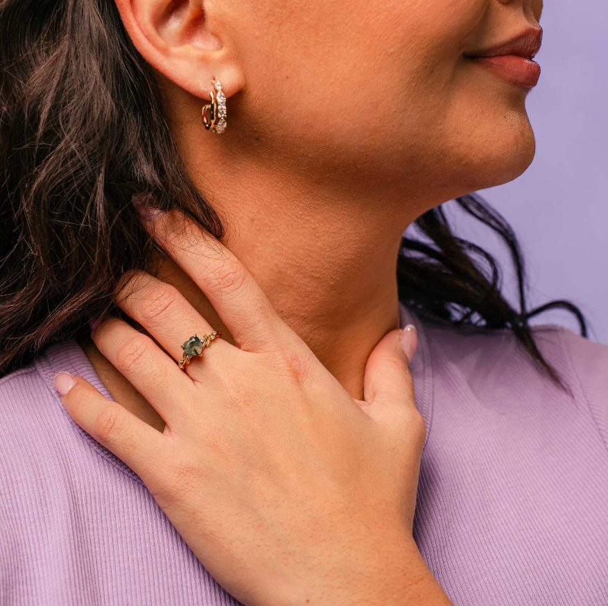 Lana ring i forgylt sølv med agat