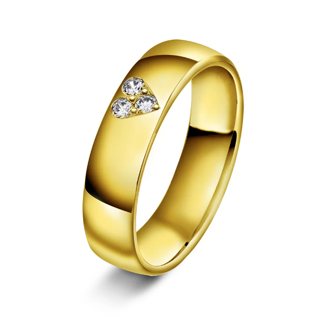 GIFTERING I GULT GULL MED HJERTEFORMET 0,09 CT WSI 5 MM