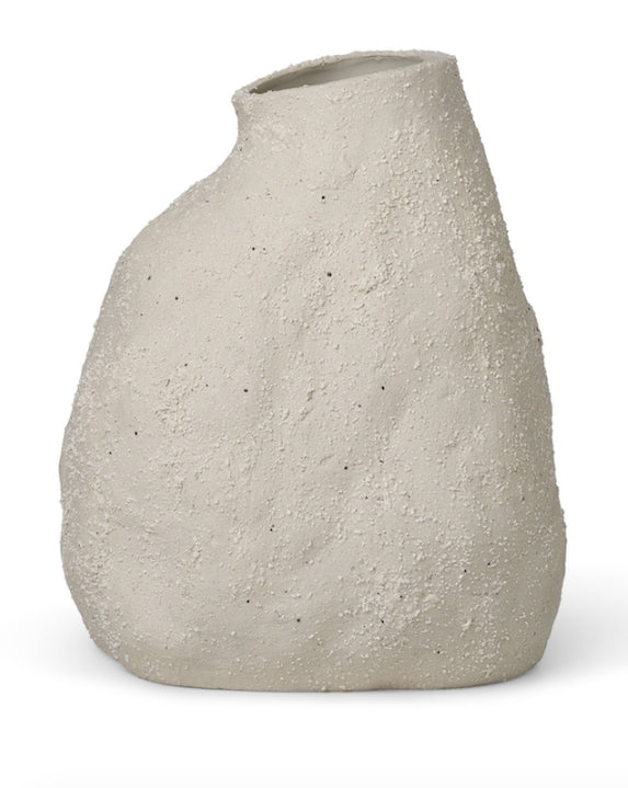 Vulca Vase Medium, Off-White Stone