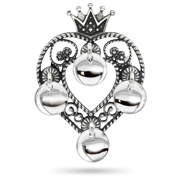 Pia & Per Prinsessesølje, oksidert m/løv