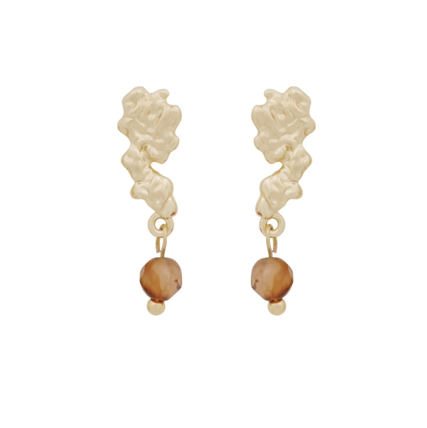 Cat pendant øredobber, brun