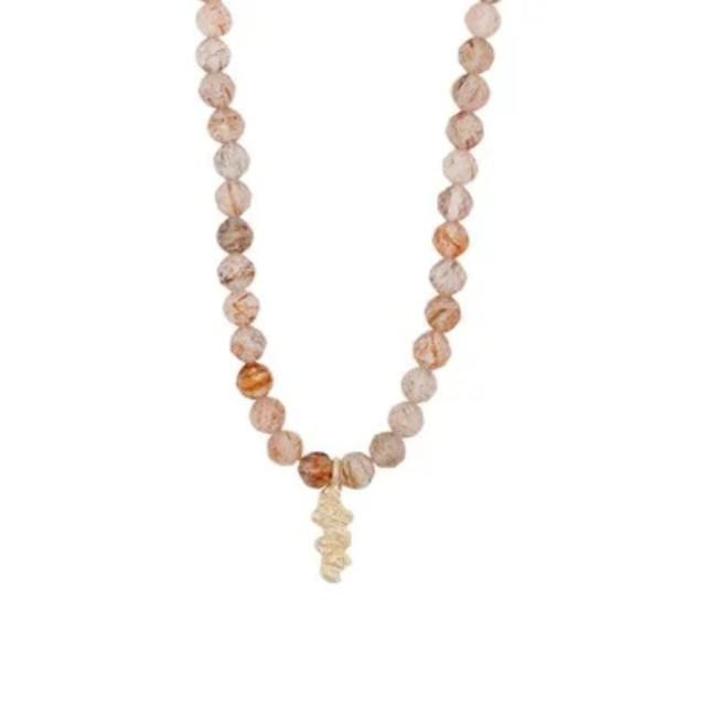 Cat stone halskjede, brun