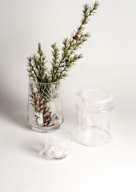 Mummi vase/lykt 20cm, I skogen