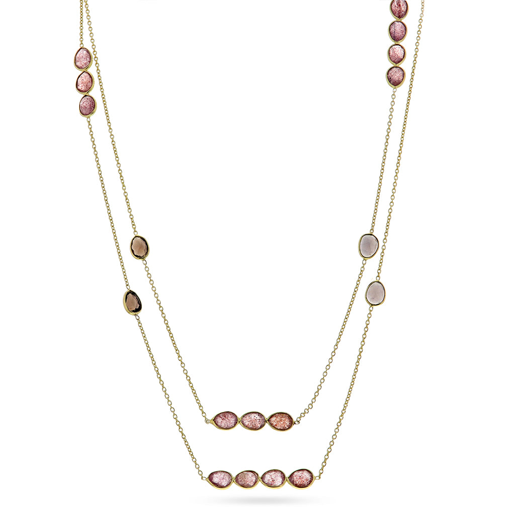 Mirage halskjede i sølv med steiner