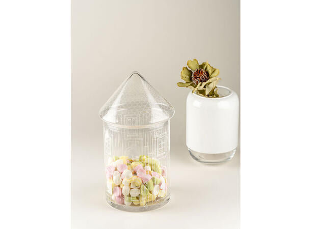 Mummi glasskrukke med lokk 15x30cm, Mummihuset