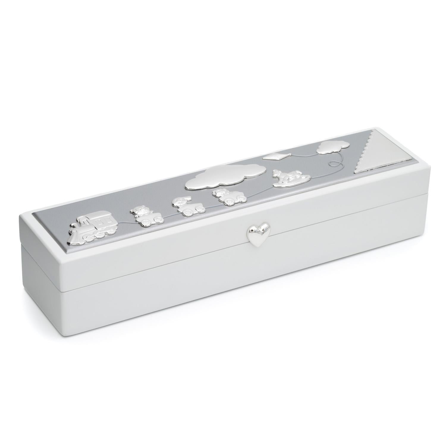 Prins & Prinsesse Dåpsattest i skrin, hvit