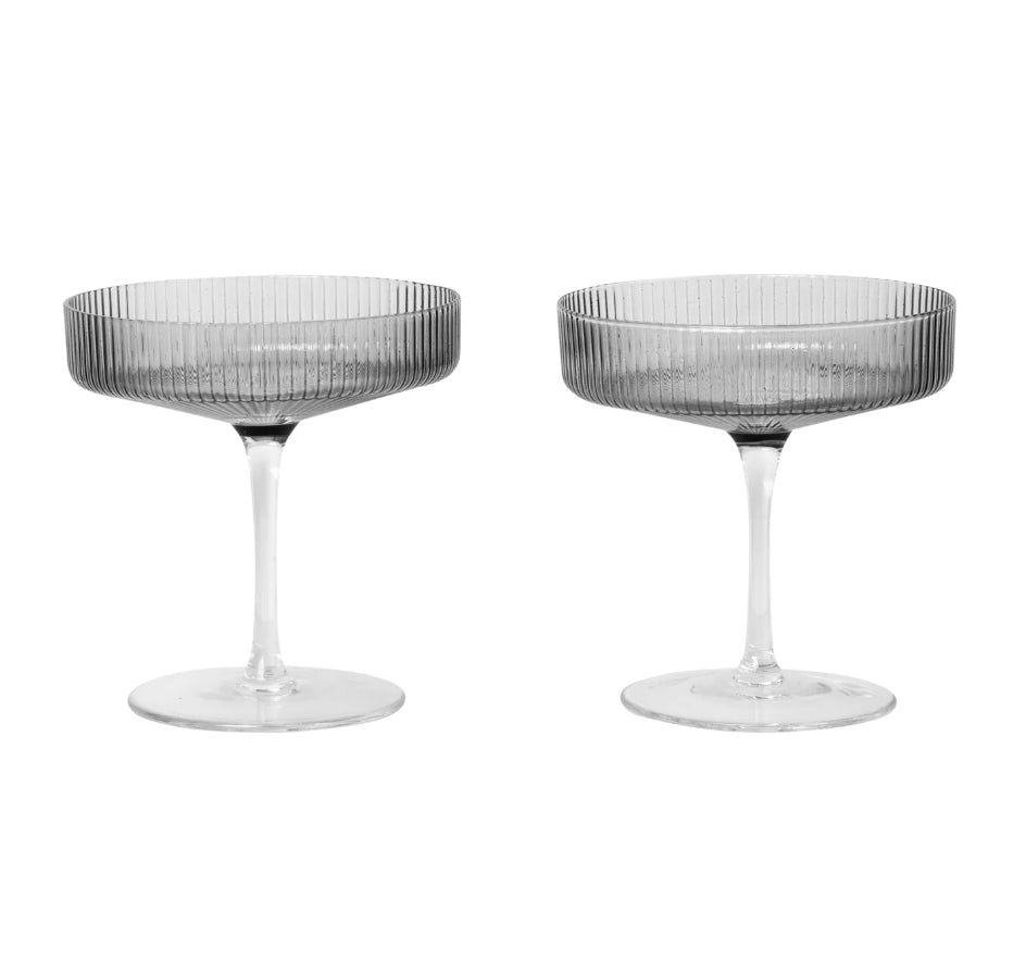 Ripple Champagneglass 2pk, Smoke