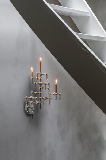 Vegghengt Lysestake, Krom